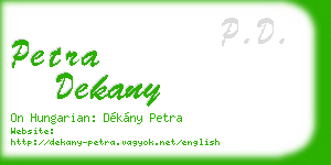 petra dekany business card