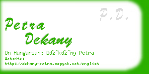 petra dekany business card